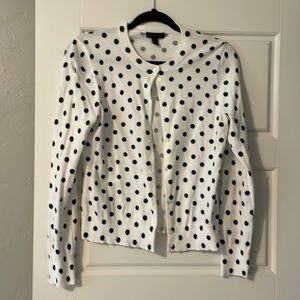JCrew Navy Polkadot cardigan, Medium